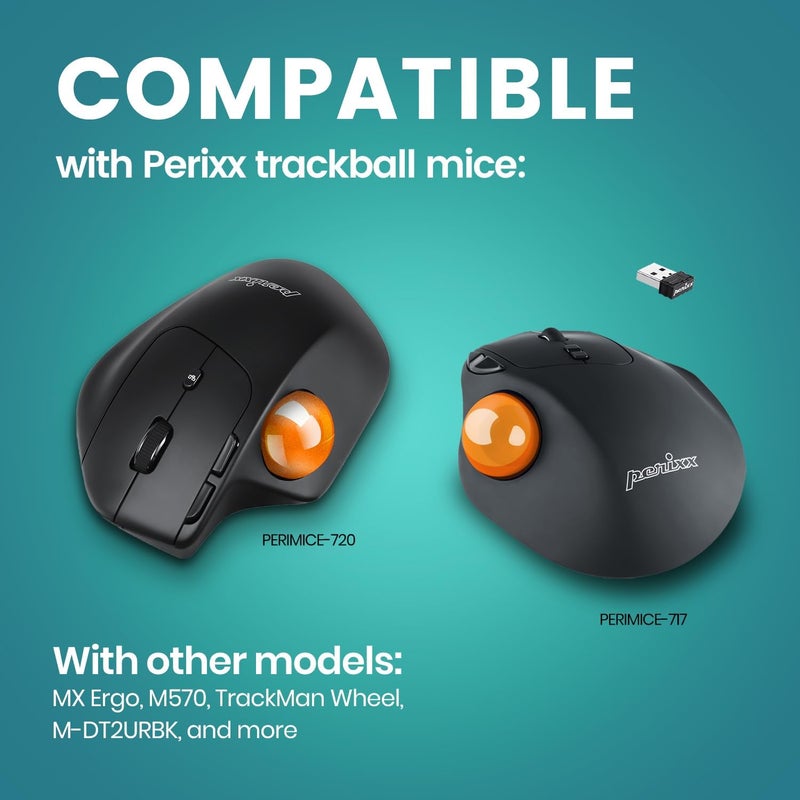 Perixx كرة تتبع PERIPRO-303 GOG بحجم 1.34 بوصة - كرة بديلة لـ M570، PERIMICE-517/520/717/720، وماوسات تتبع متوافقة أخرى - برتقالي لامع - Image 4